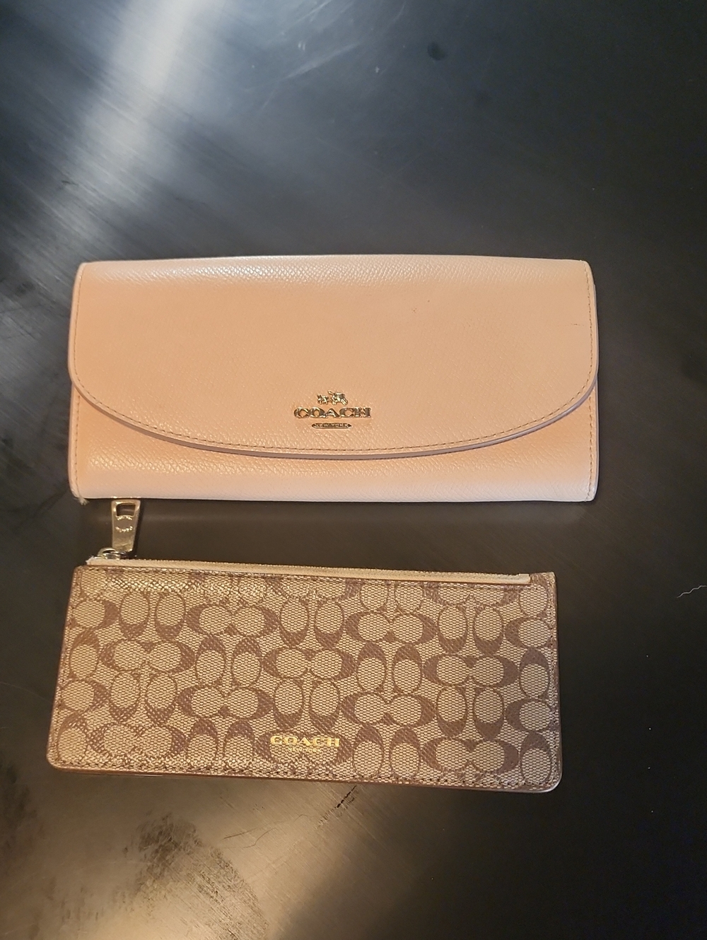 Coach Crossgrain Leather Pop Slim Envelope Wallet with Removable Pouch - Apricot
